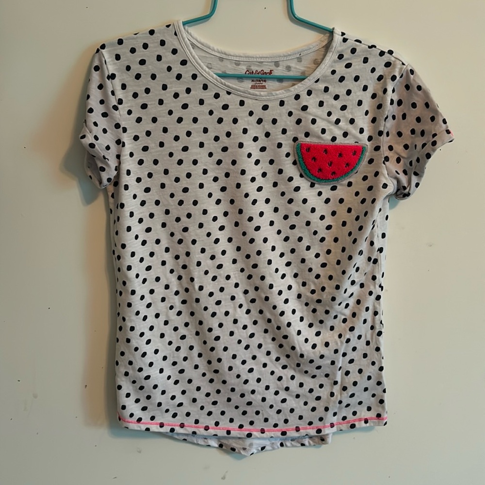 Girl’s XL Cat&Jack Polka Dot Watermelon Tee